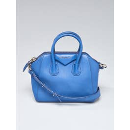 Givenchy Givenchy Blue Sugar Goatskin Leather Mini Antigona Bag