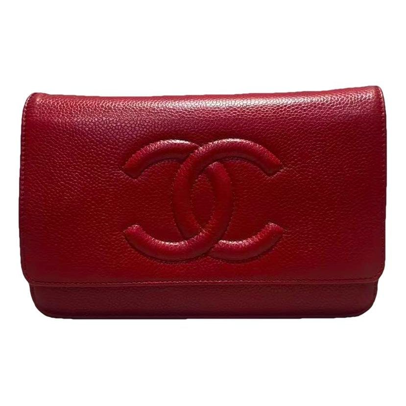 Wallet On Chain Double C leather handbag