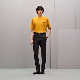"H'Cheval" t-shirt with leather detail
