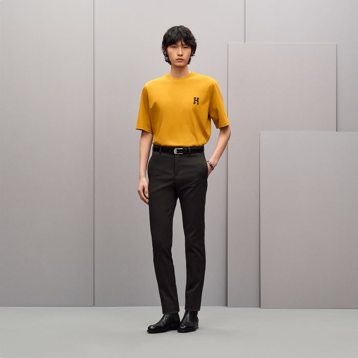 Cumin "H'Cheval" T-shirt With Leather Detail