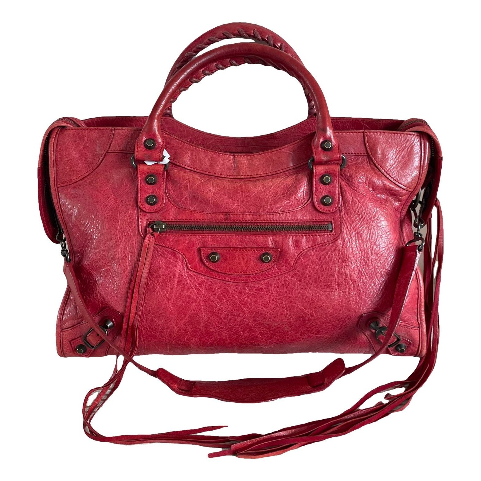 City leather handbag