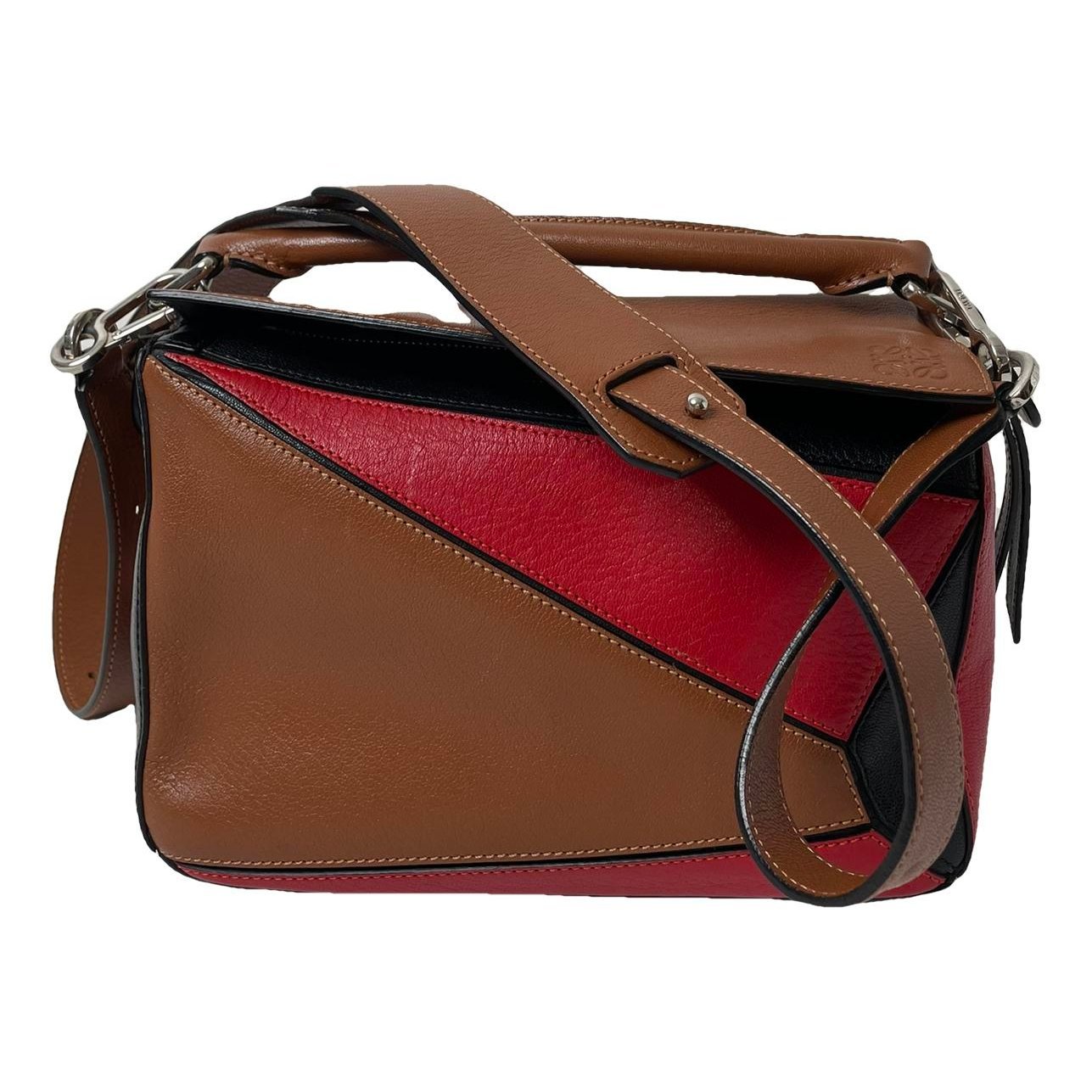 Puzzle leather handbag