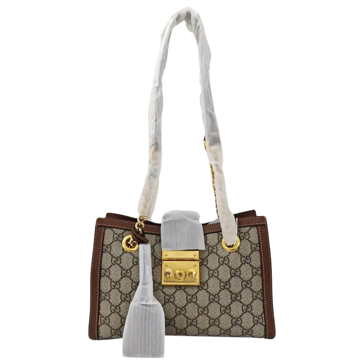 Padlock leather handbag