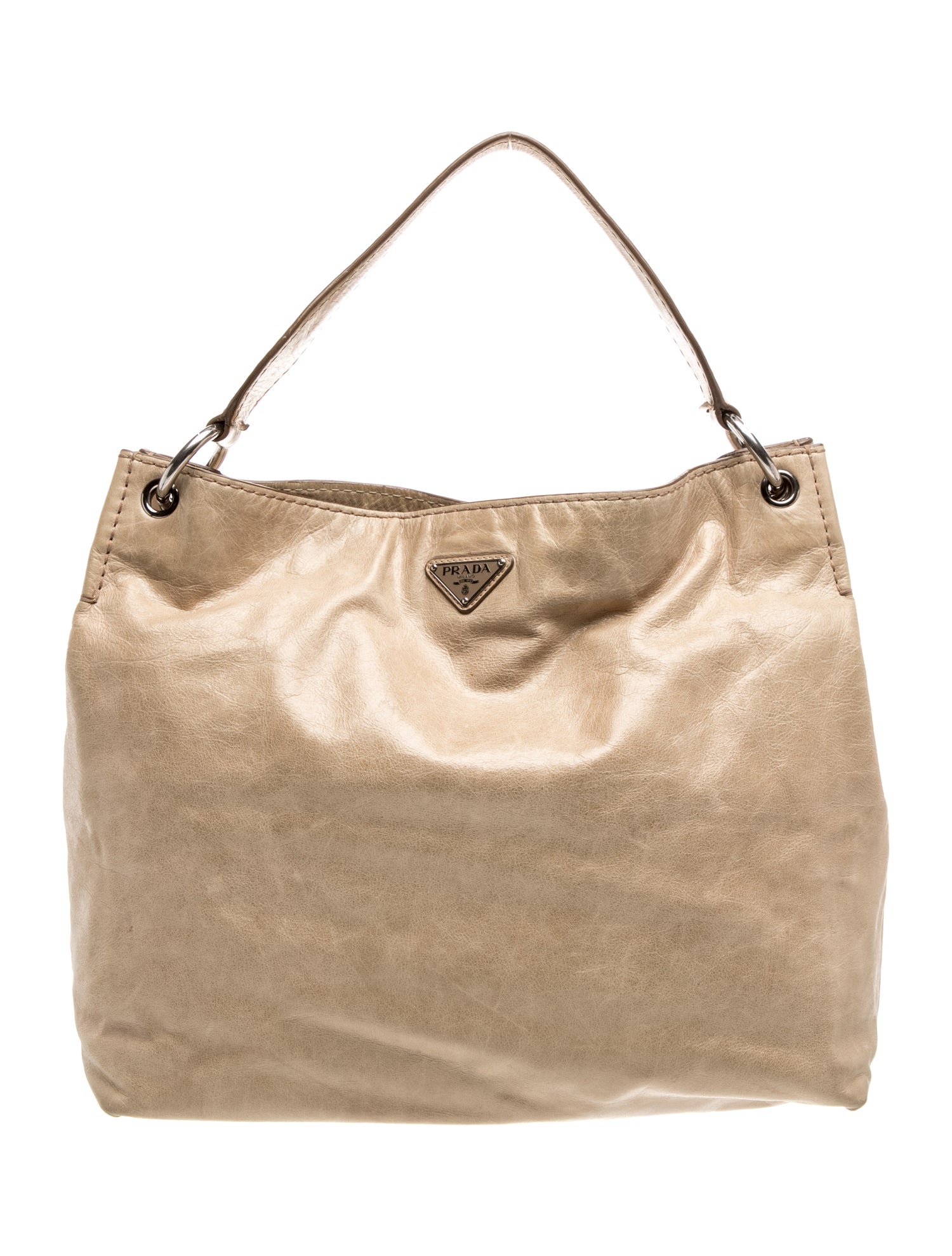Enameled Metal Triangle Shoulder Bag