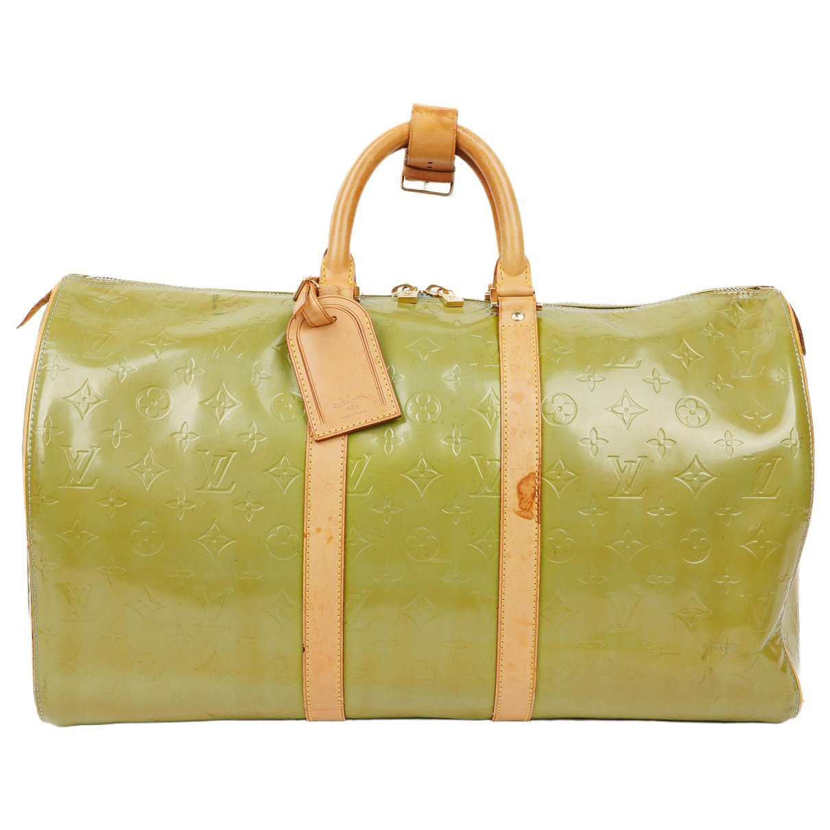 Keepall patent leather travel bag