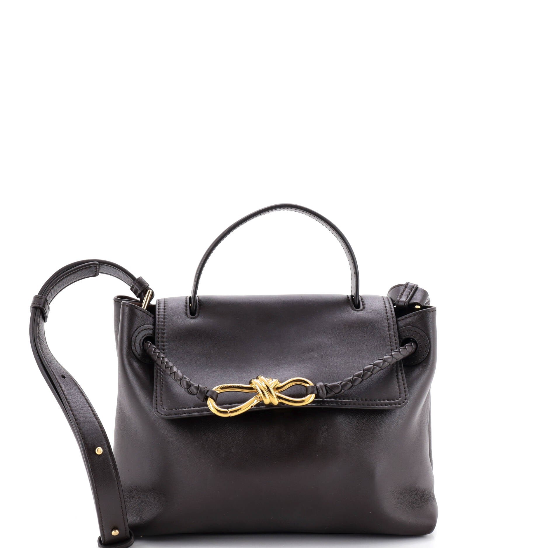 Ciao Ciao Top Handle Bag Leather with Intrecciato Detail Small