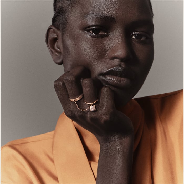 Sans Coloris Hermès Clou d'H Double Ring