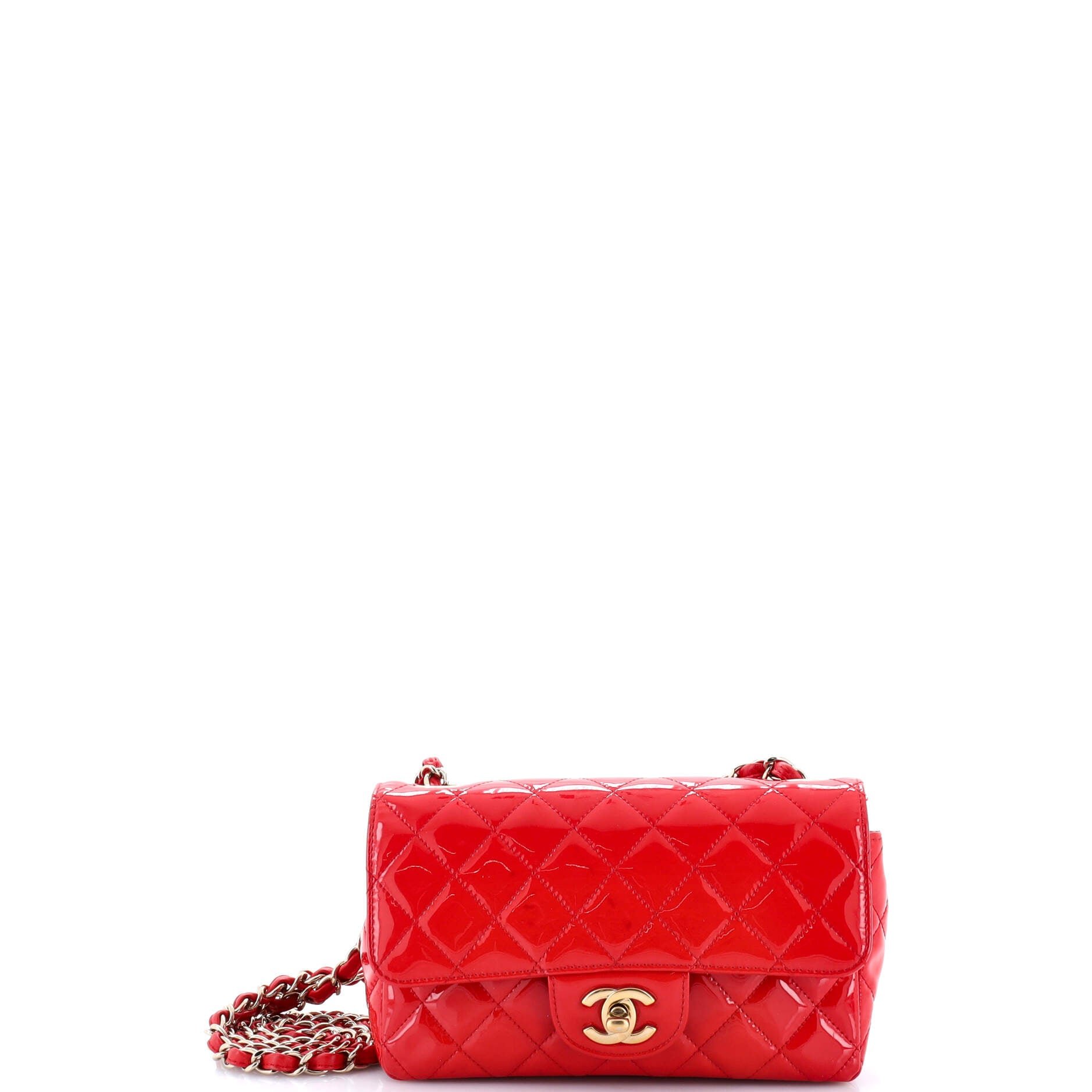 Chanel Classic Single Flap Bag Quilted Patent Mini