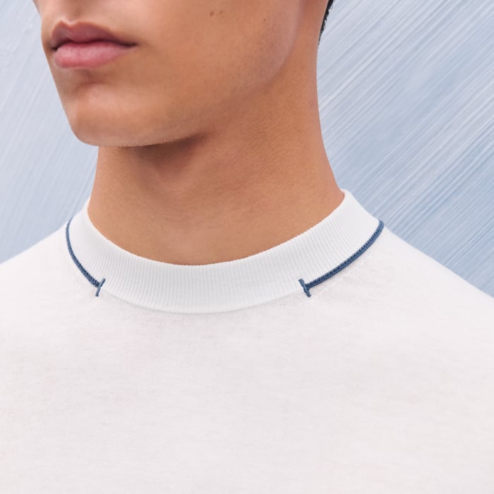 Blanc "H Bartack" Crewneck Sweater