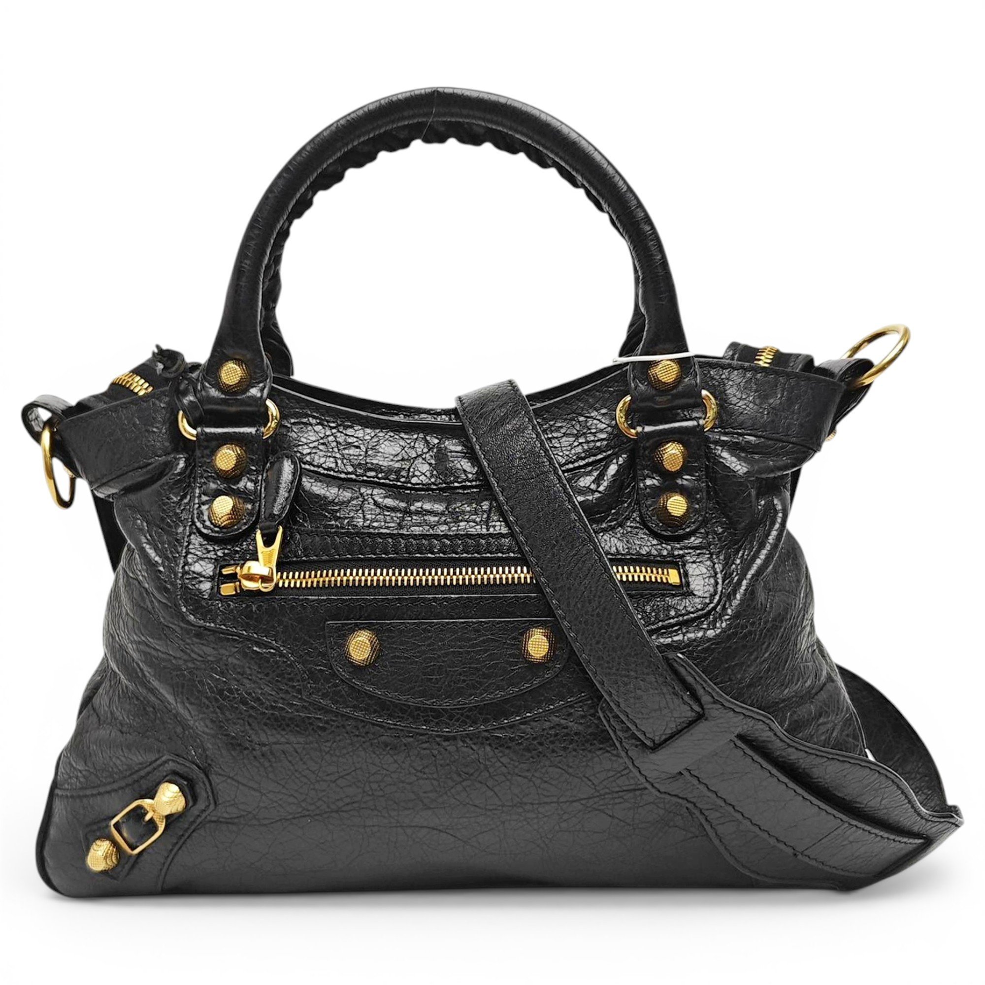 City leather handbag