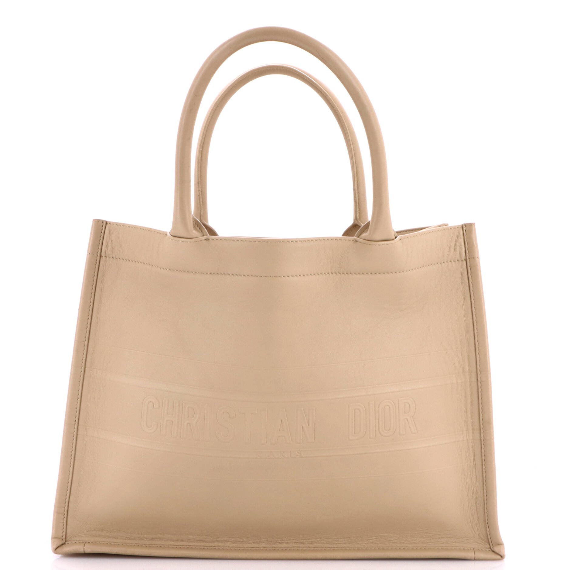 Book Tote Embossed Leather Medium