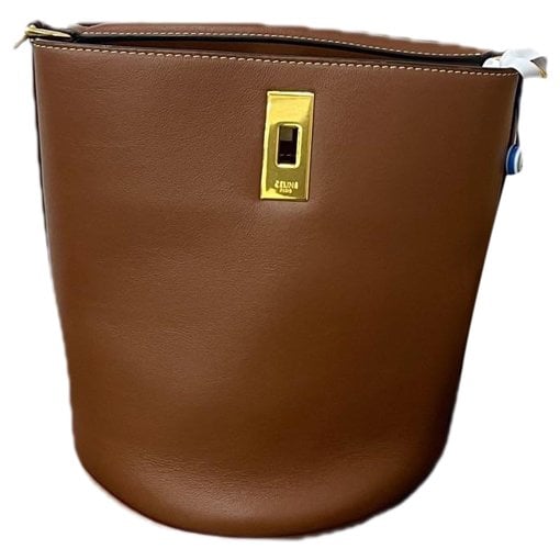Clasp Bucket leather handbag