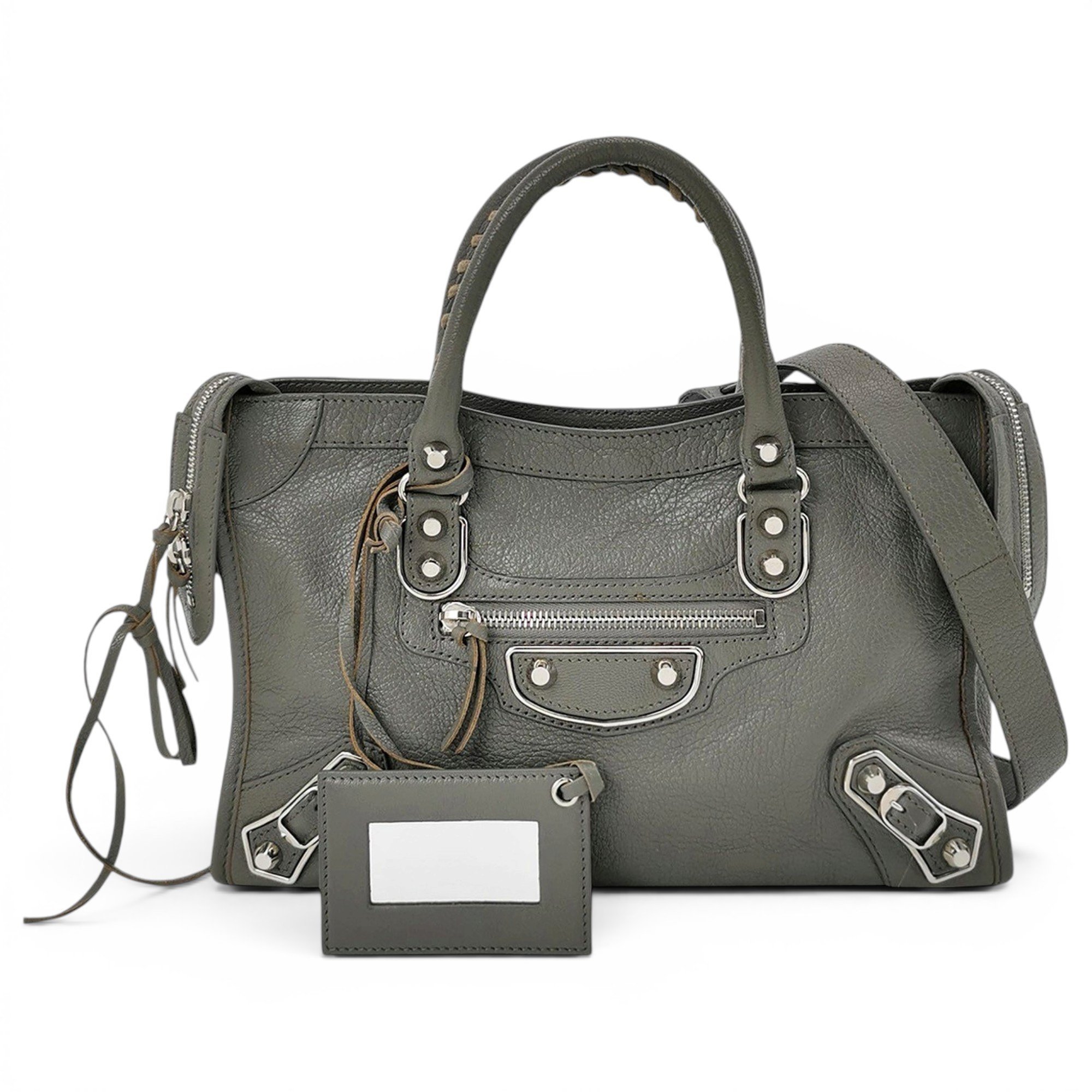 City leather handbag