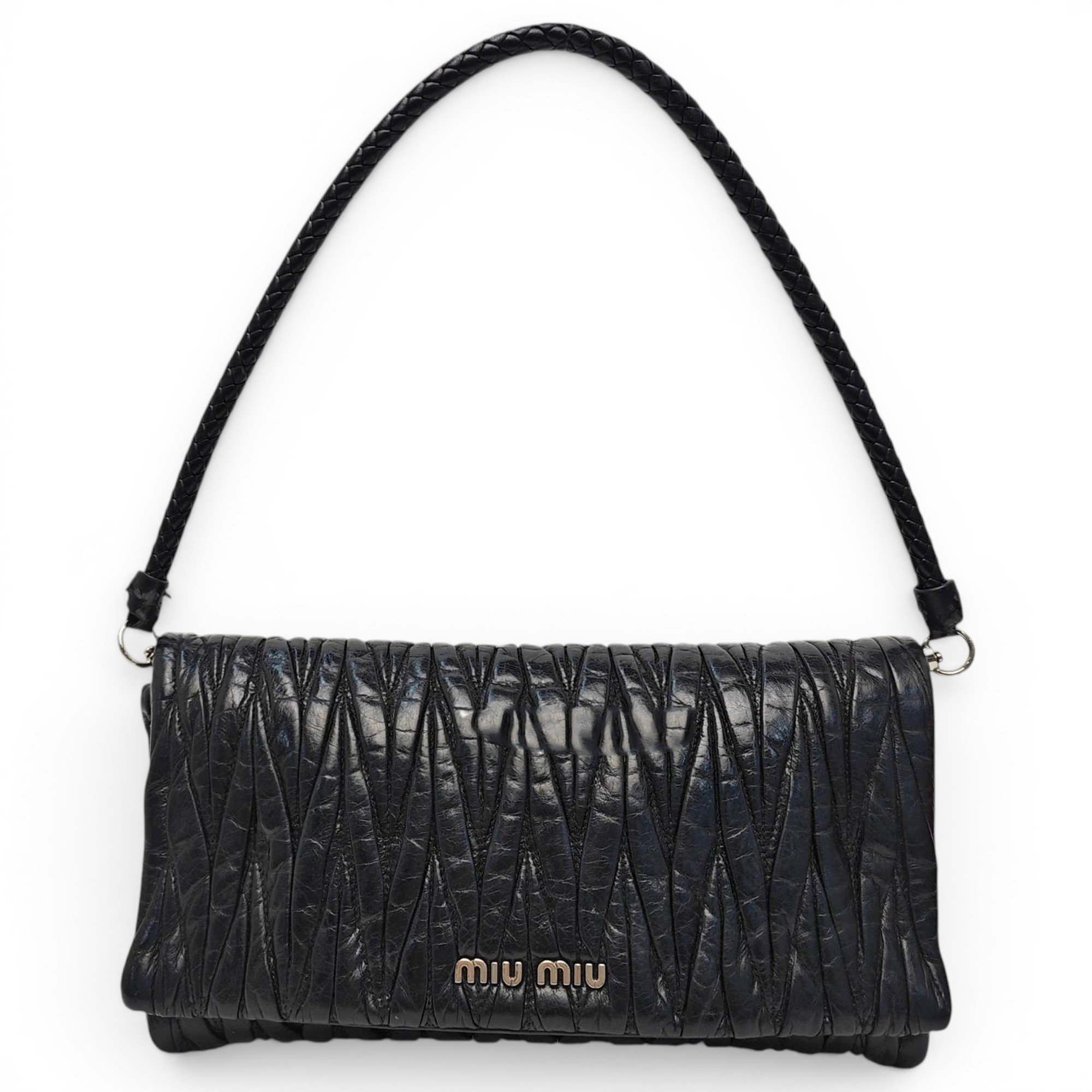 Miu Crystal leather handbag