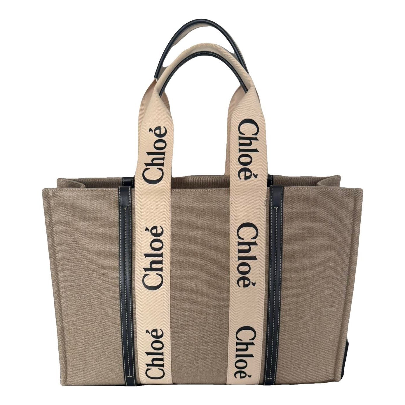Woody linen tote