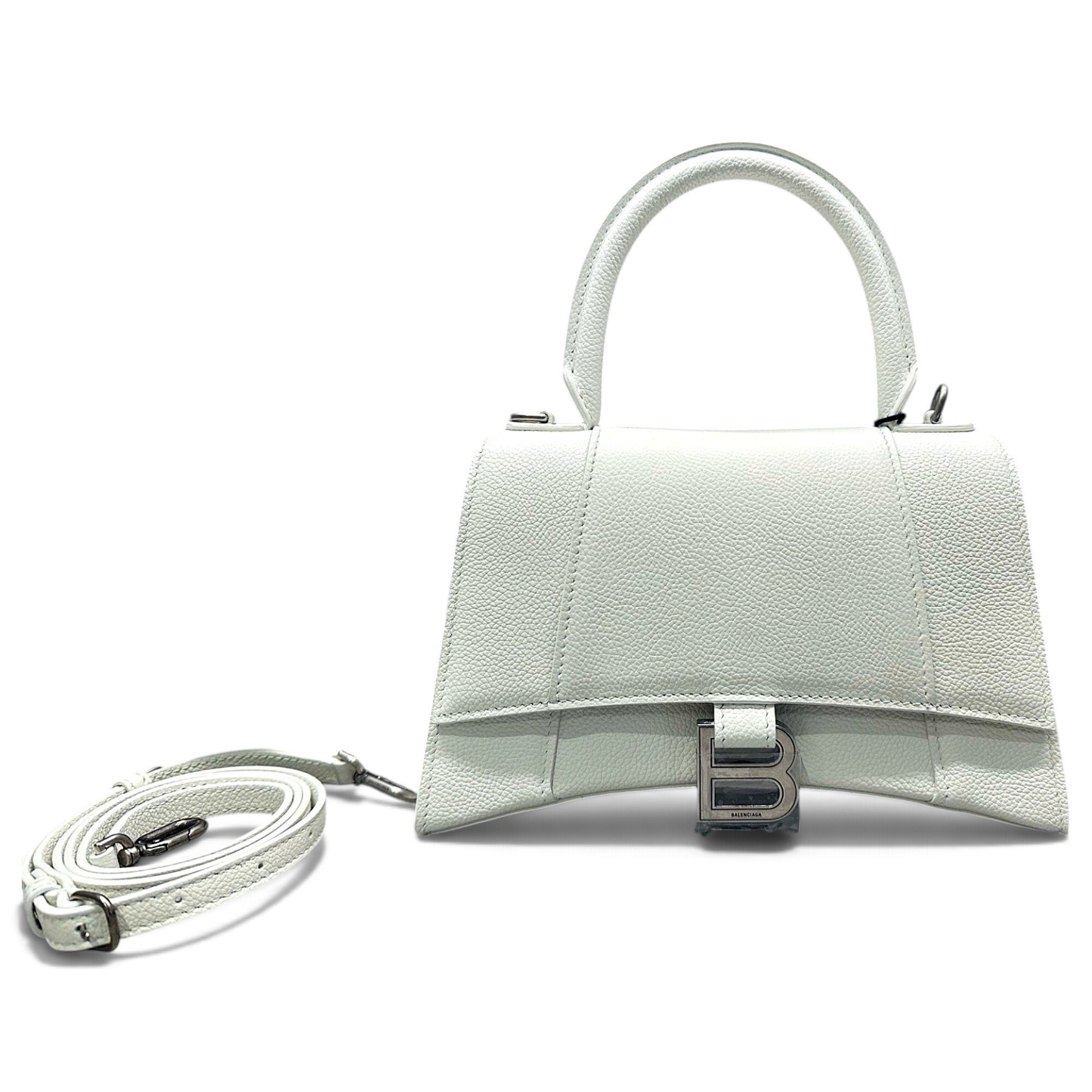 Hourglass leather handbag