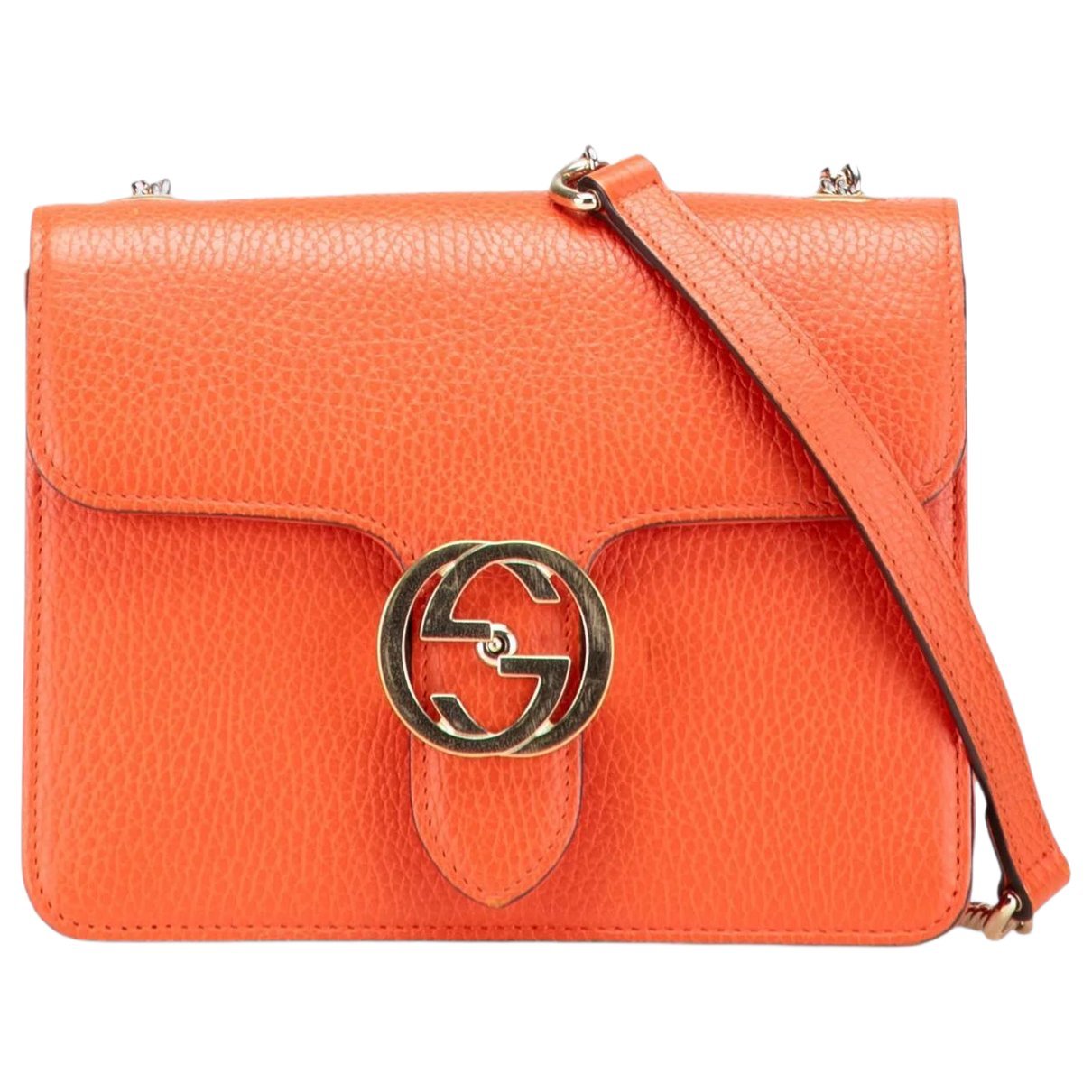 Interlocking leather crossbody bag