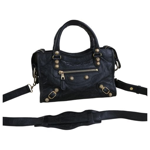 City leather handbag