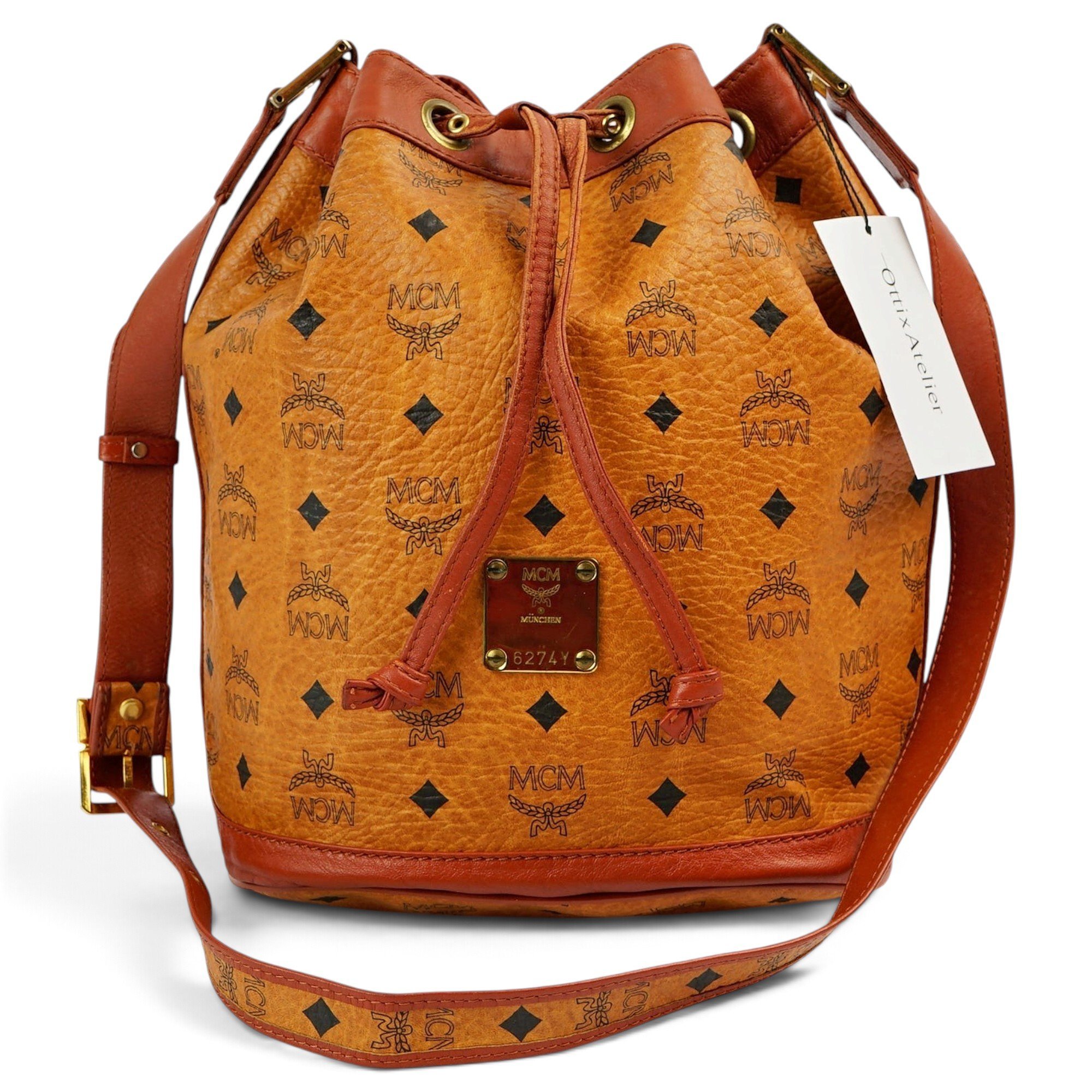 MCM Heritage Drawstring leather handbag