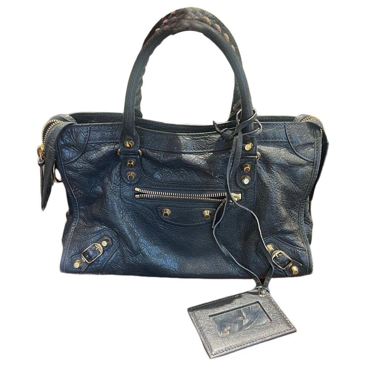 City leather handbag