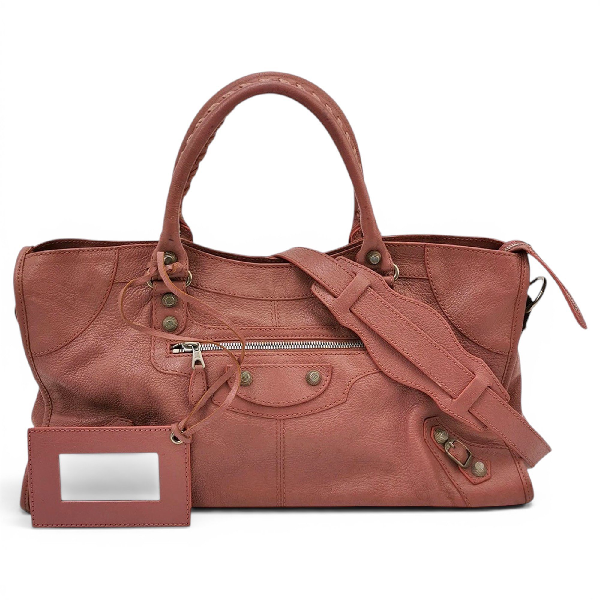City leather handbag