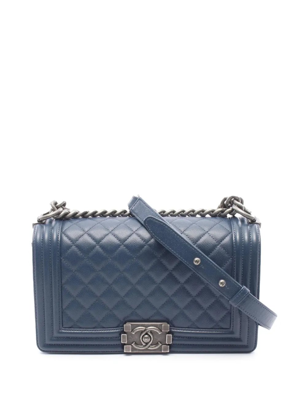 2018 Old Medium Quilted Caviar Boy Flap crossbody bag
