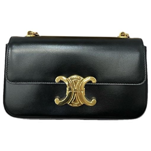 Triomphe chain leather handbag