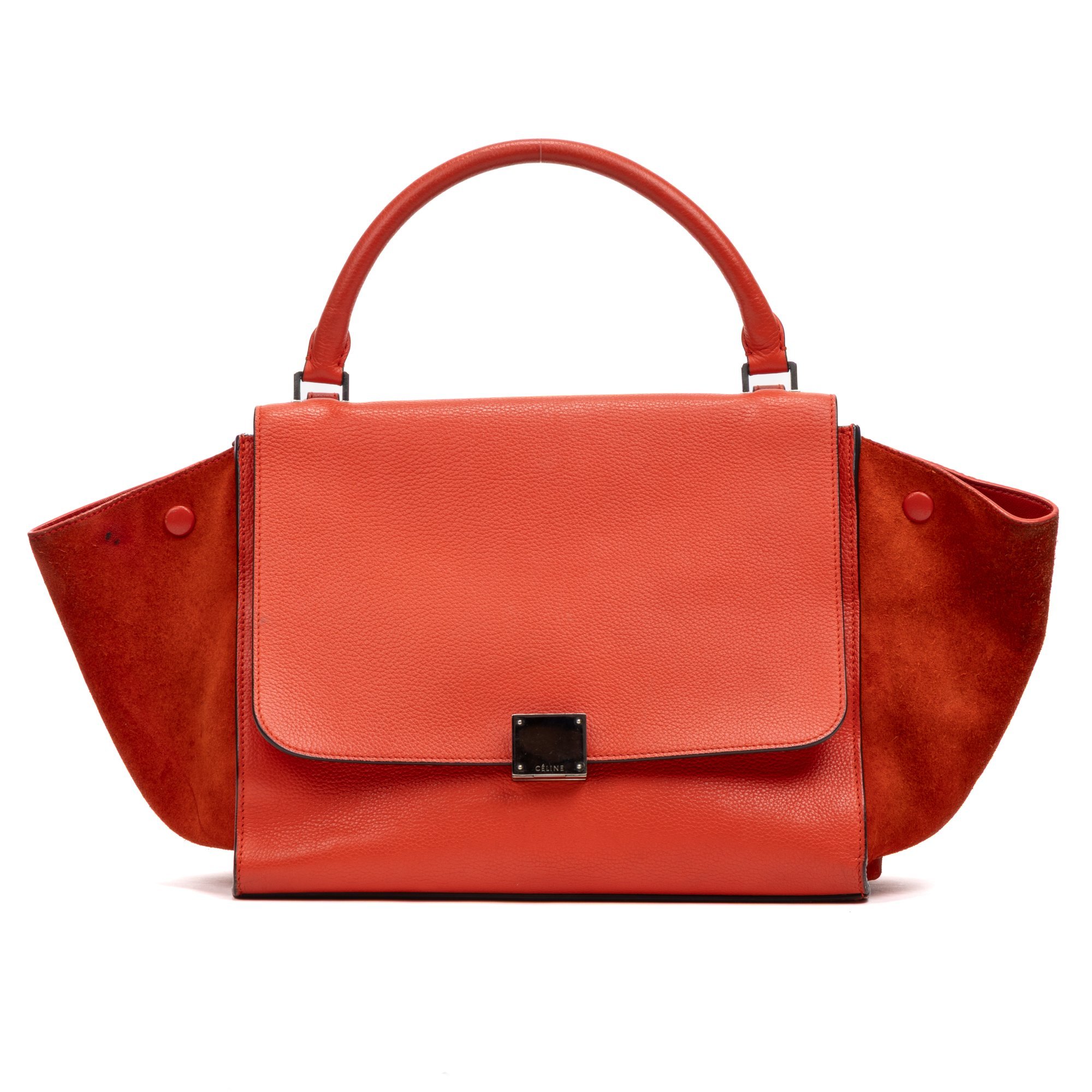 Trapèze leather handbag