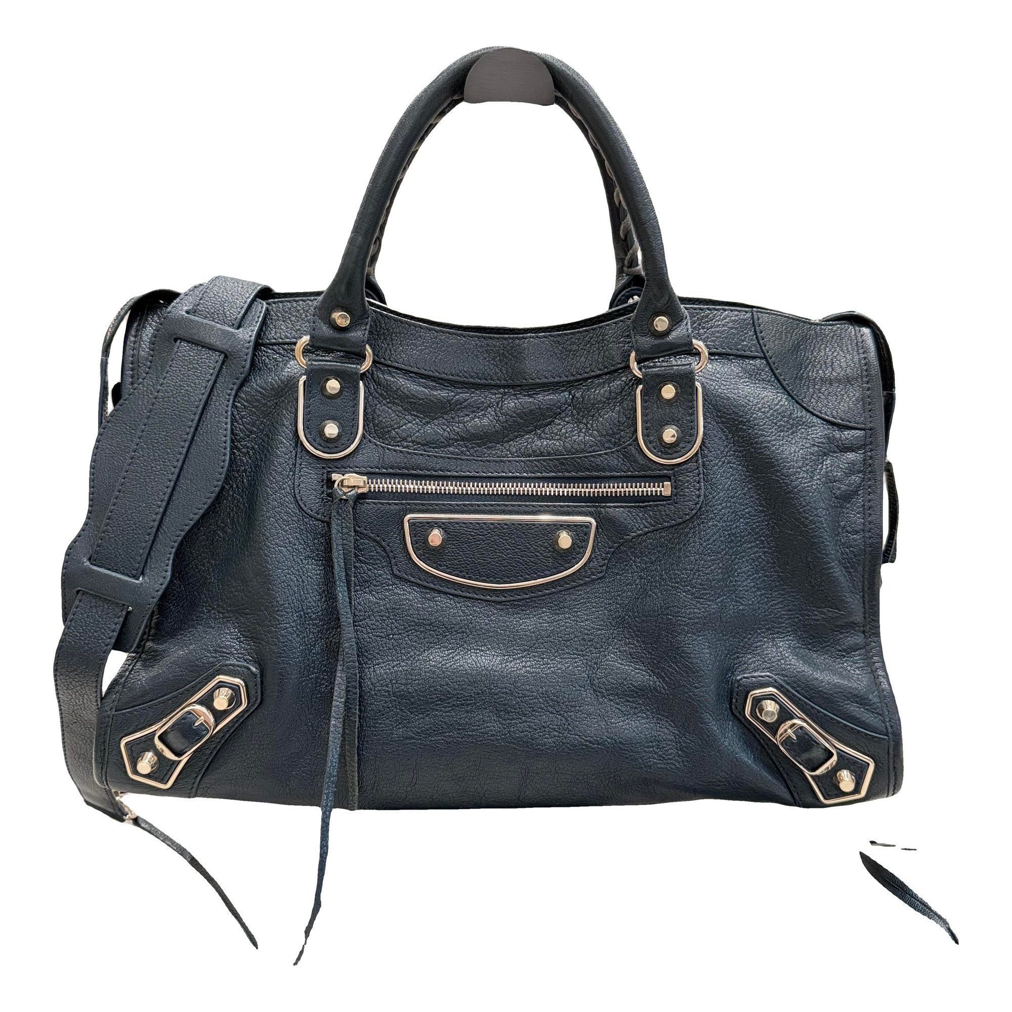 City leather handbag