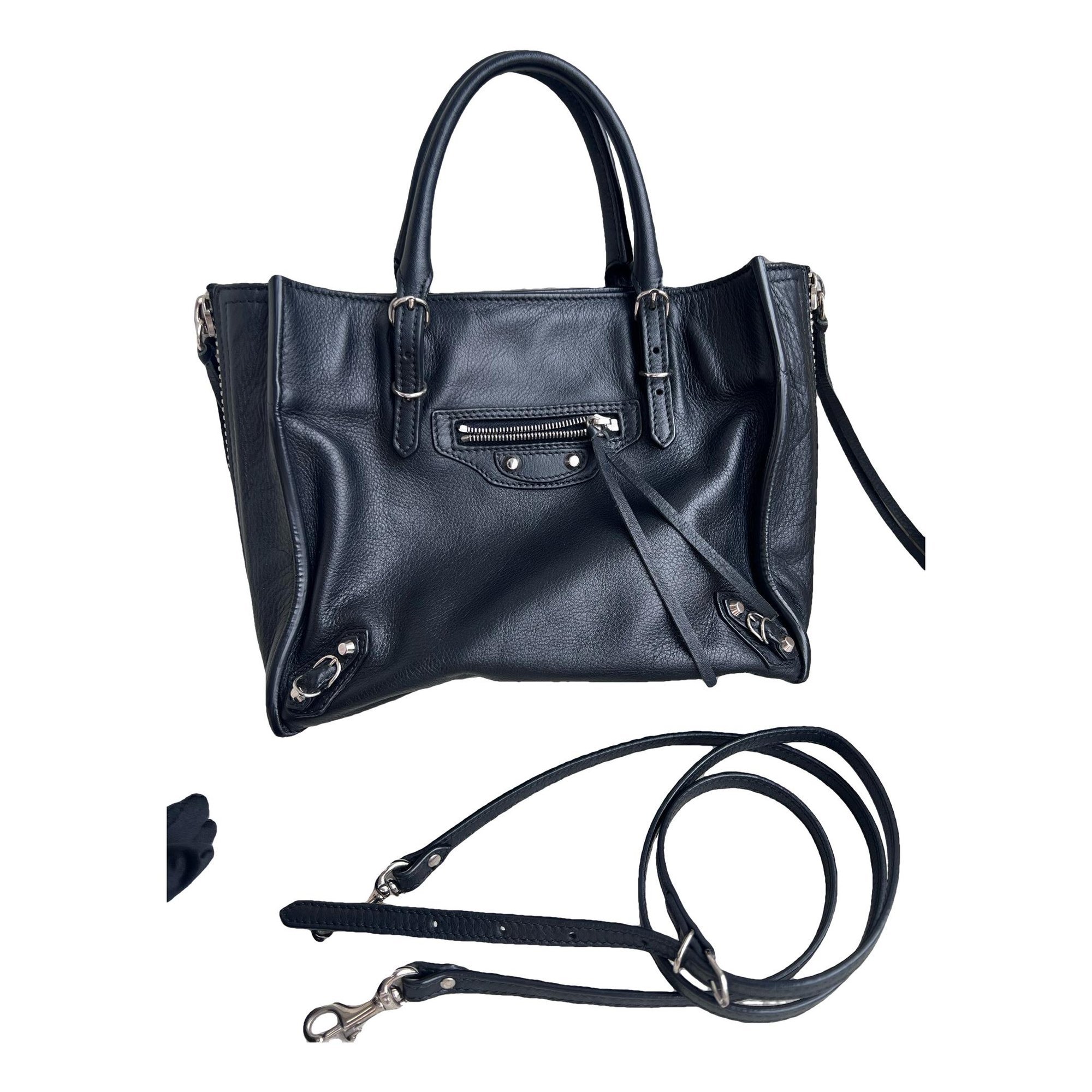 Papier leather handbag