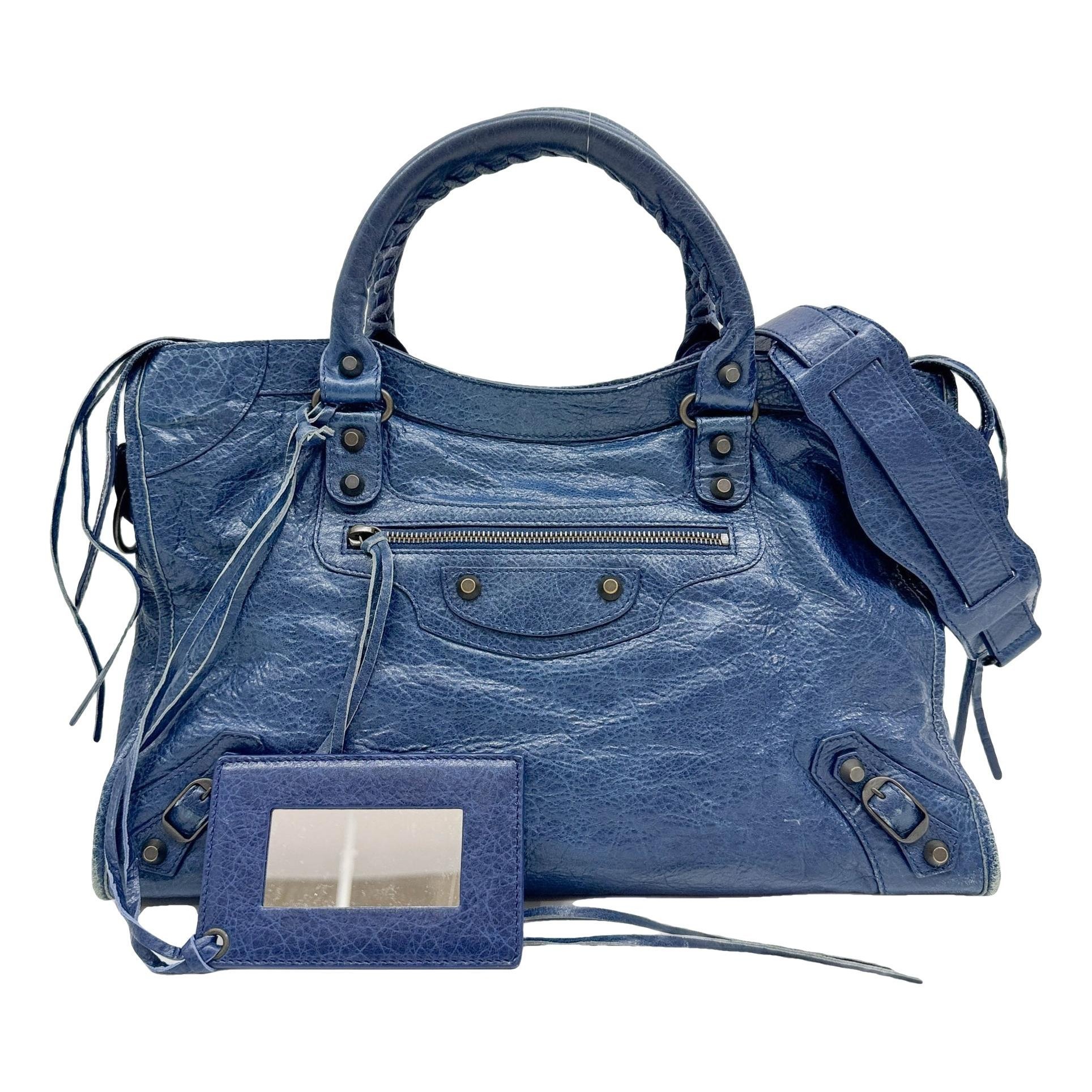 City leather handbag
