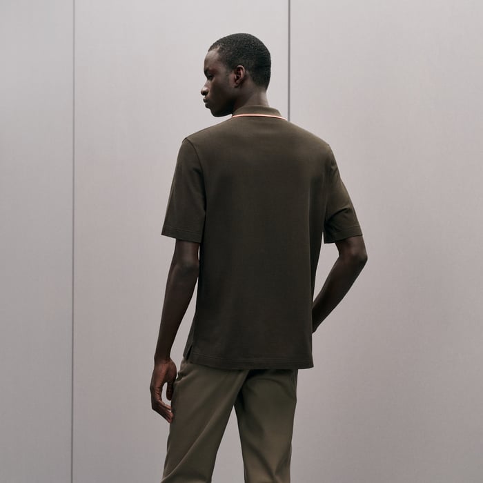Kaki "Piqures Sellier" Polo Shirt