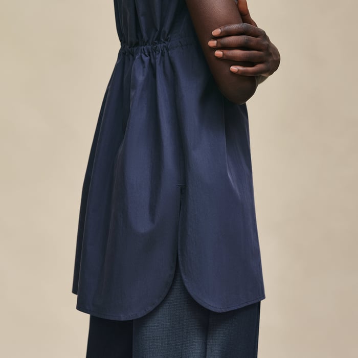 Bleu Outremer Sleeveless Drawstring Shirt