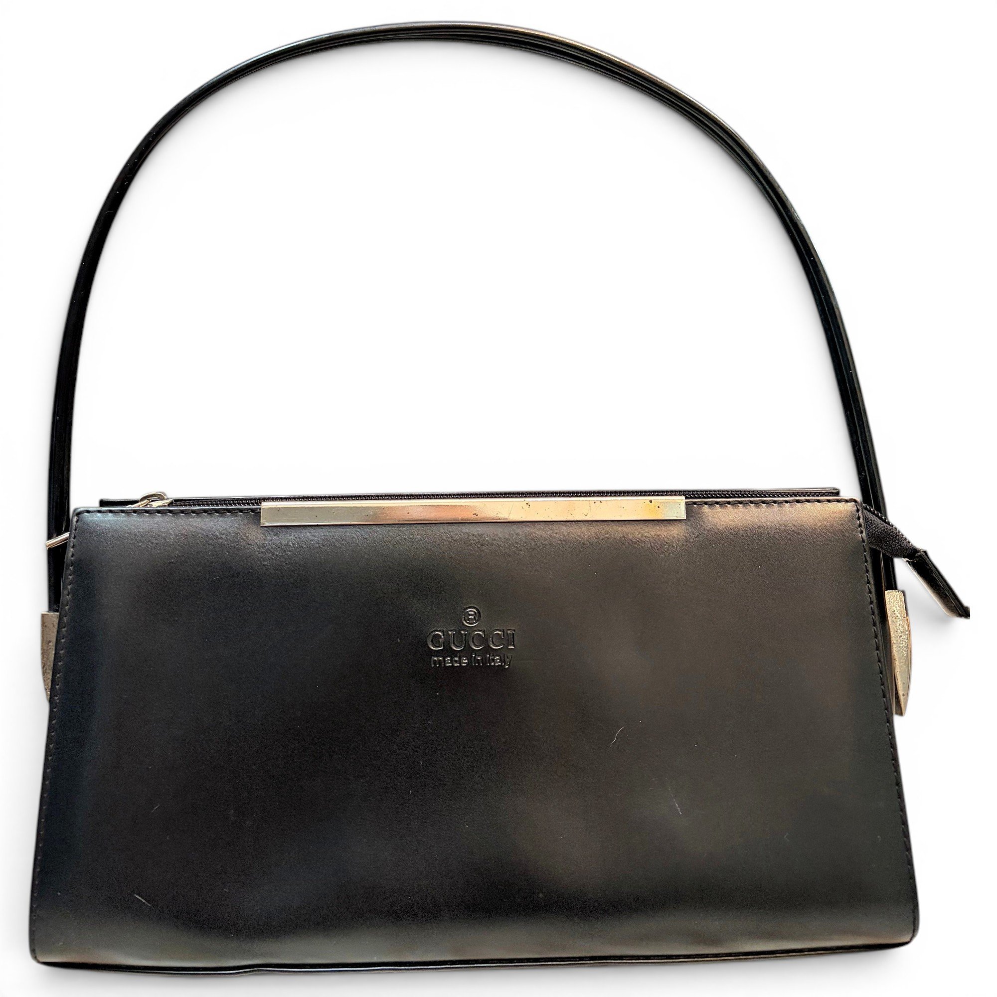 Leather clutch bag