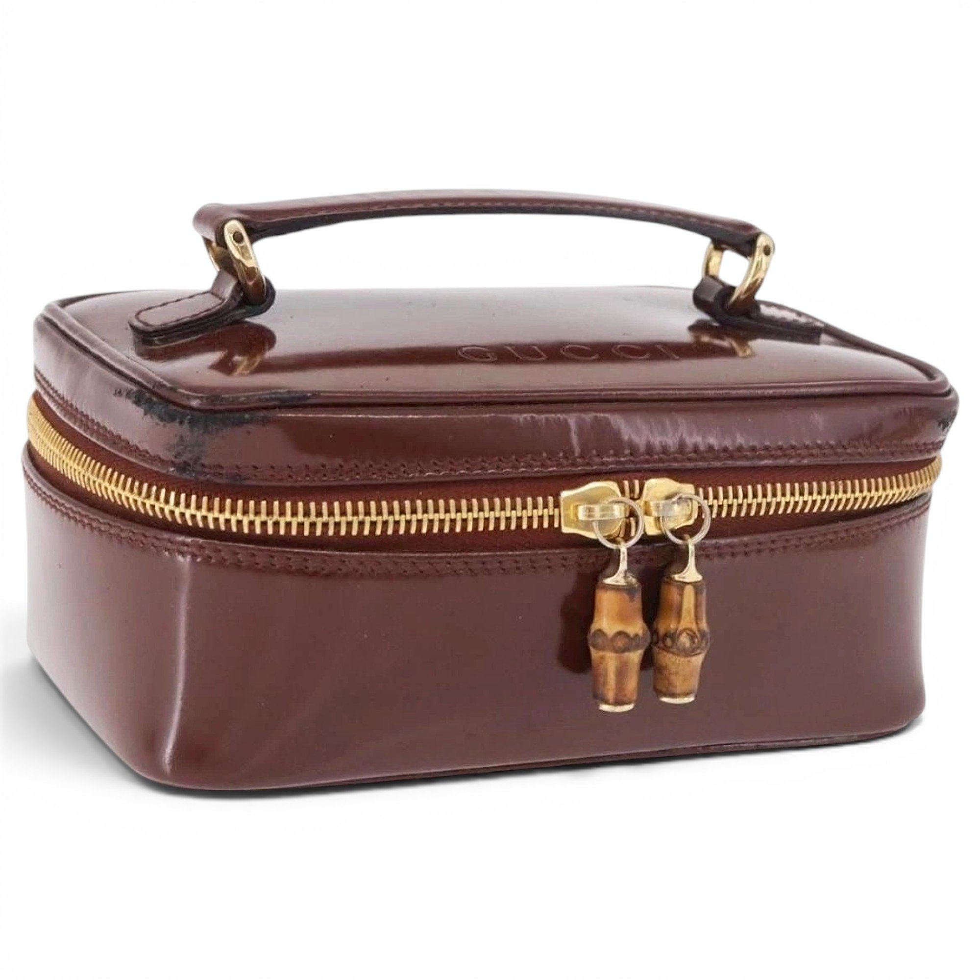 Patent leather handbag
