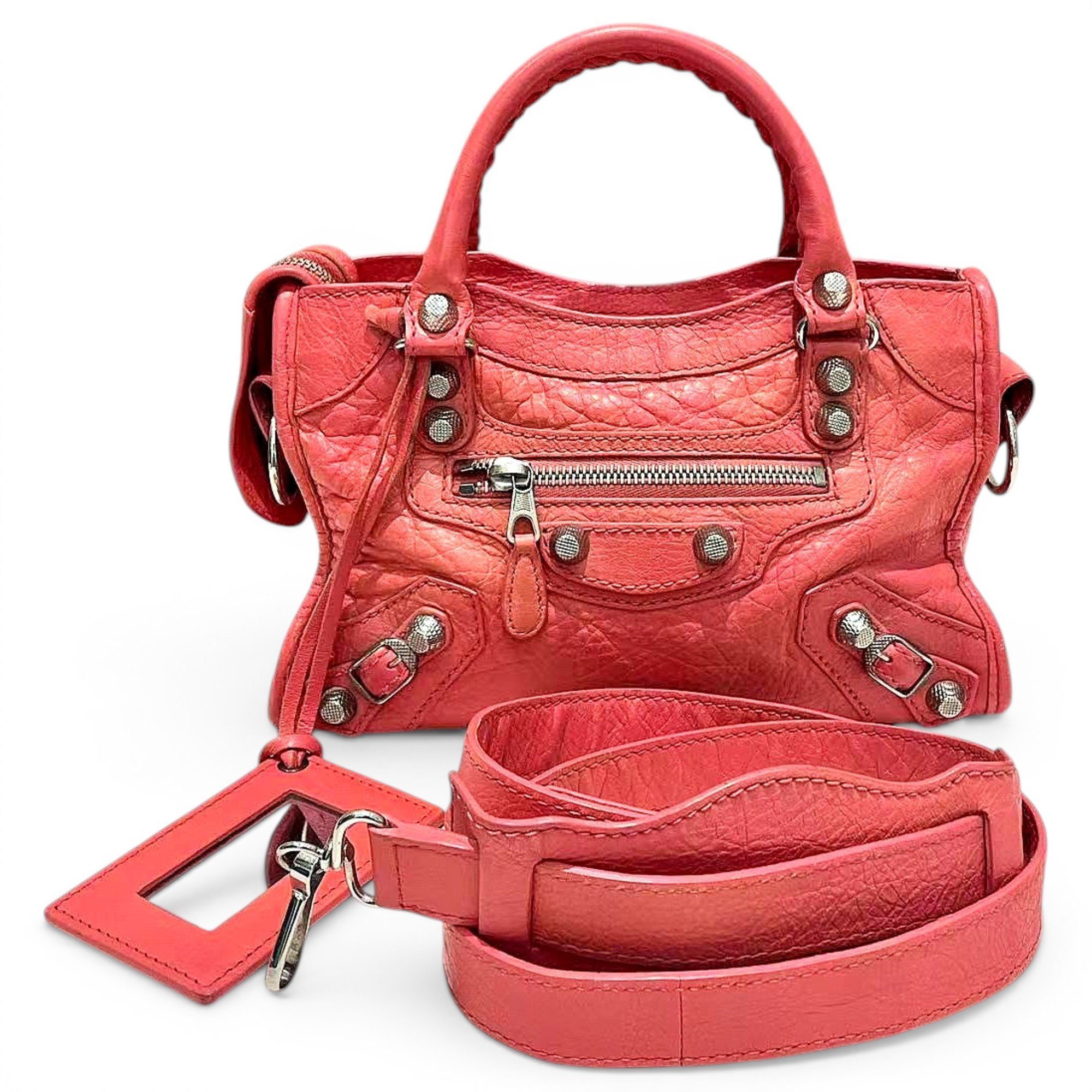 City leather handbag