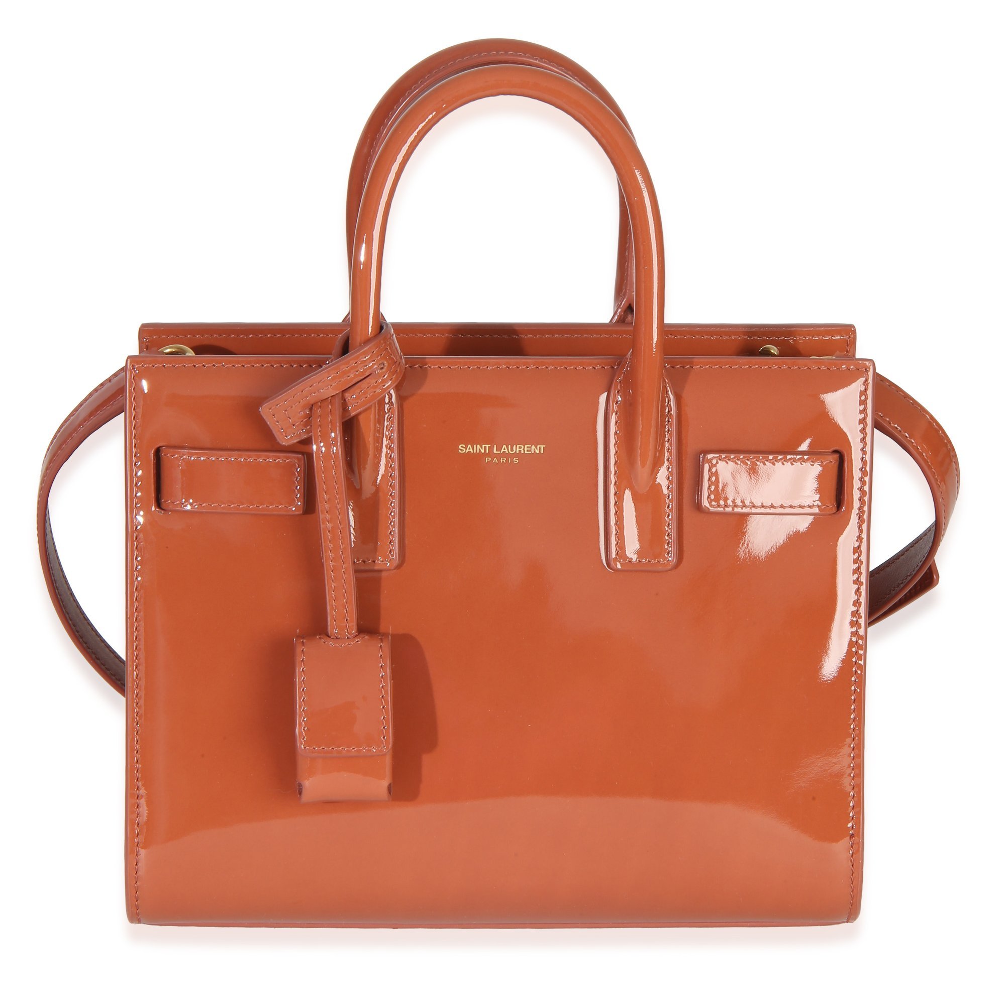 Patent leather handbag