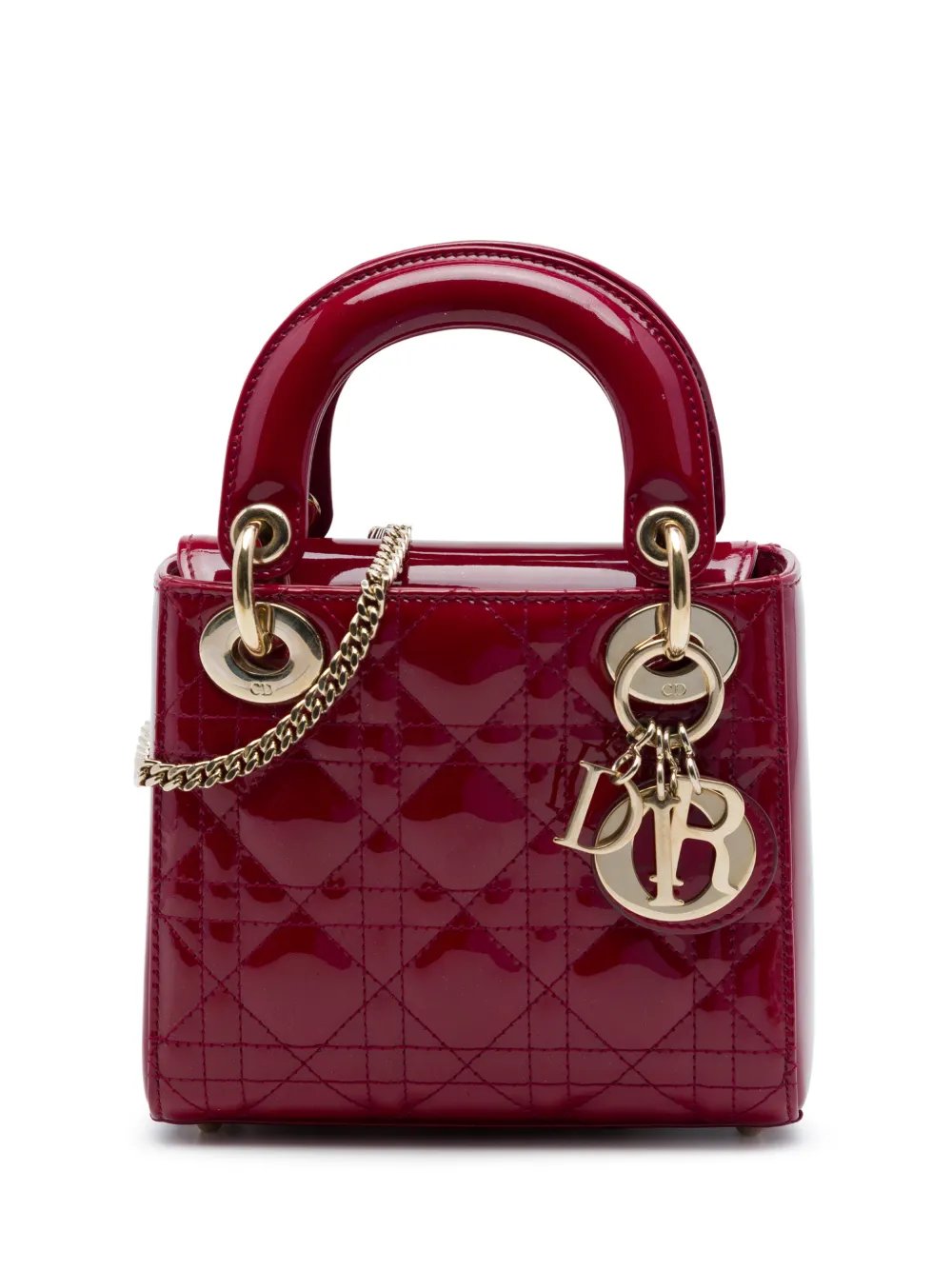 2018 Mini Patent Cannage Lady Dior satchel