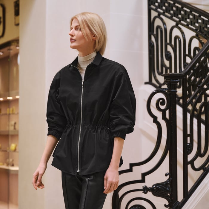 Noir Drawstring Overshirt