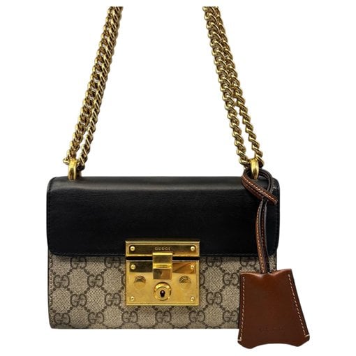 Padlock leather handbag