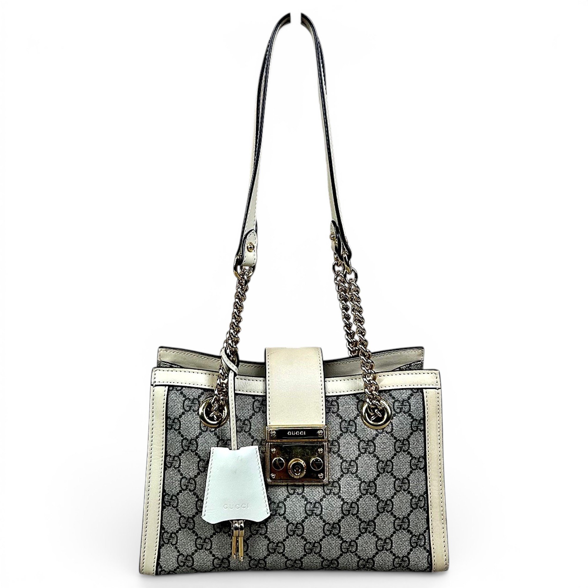 Padlock leather handbag