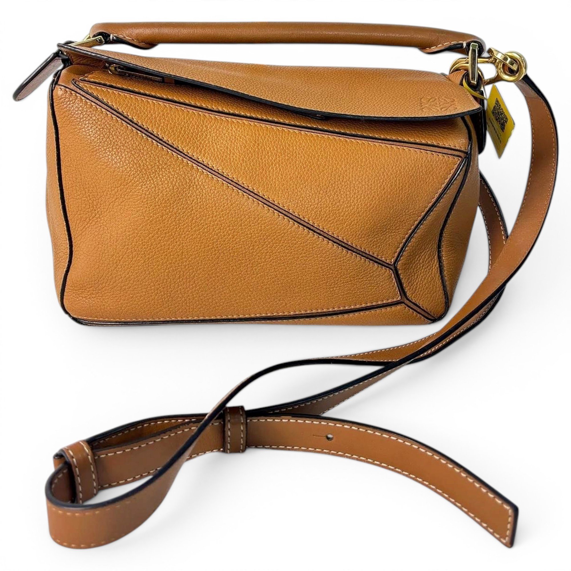Puzzle leather handbag