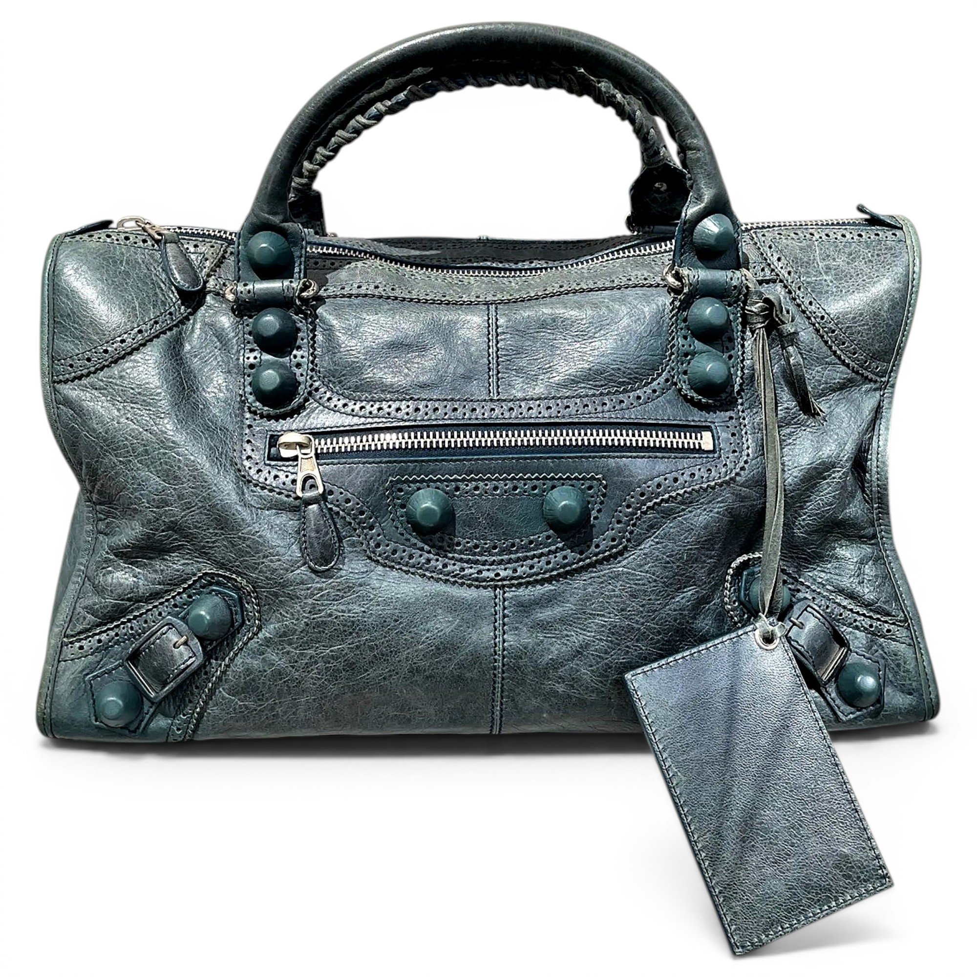 City leather handbag