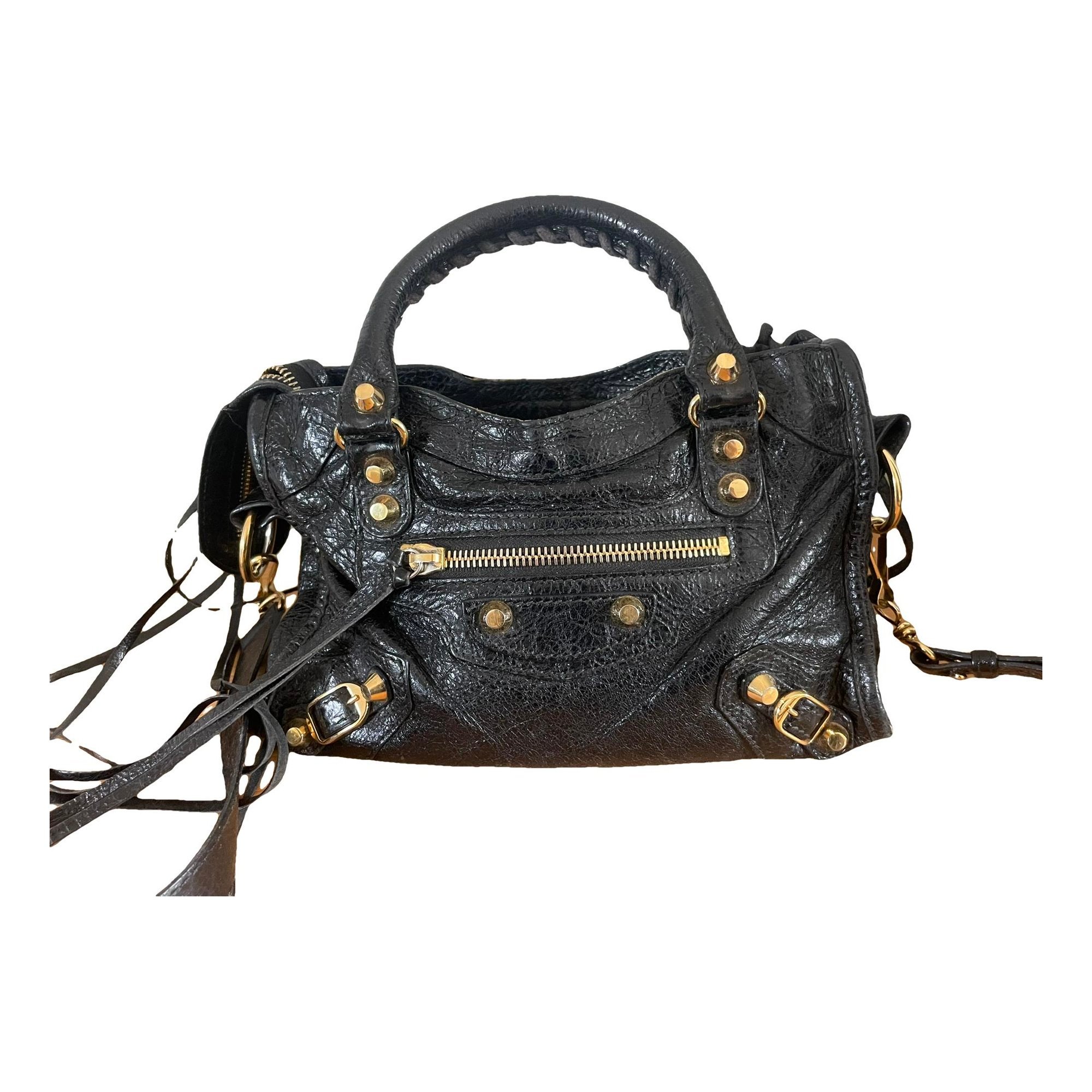 City leather handbag