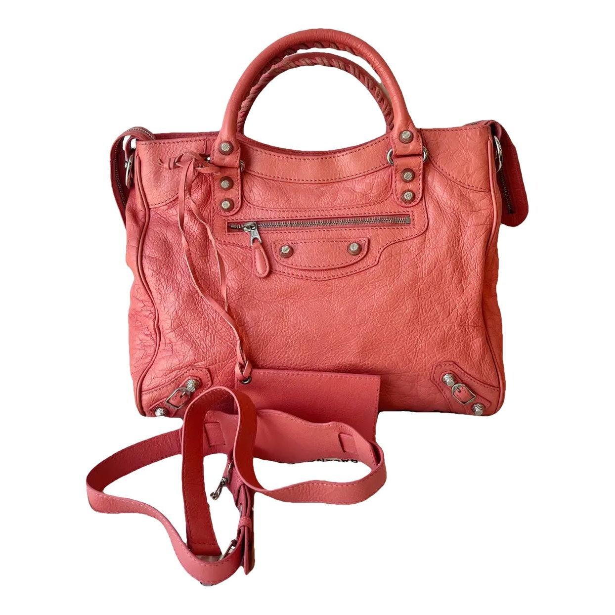 City leather handbag