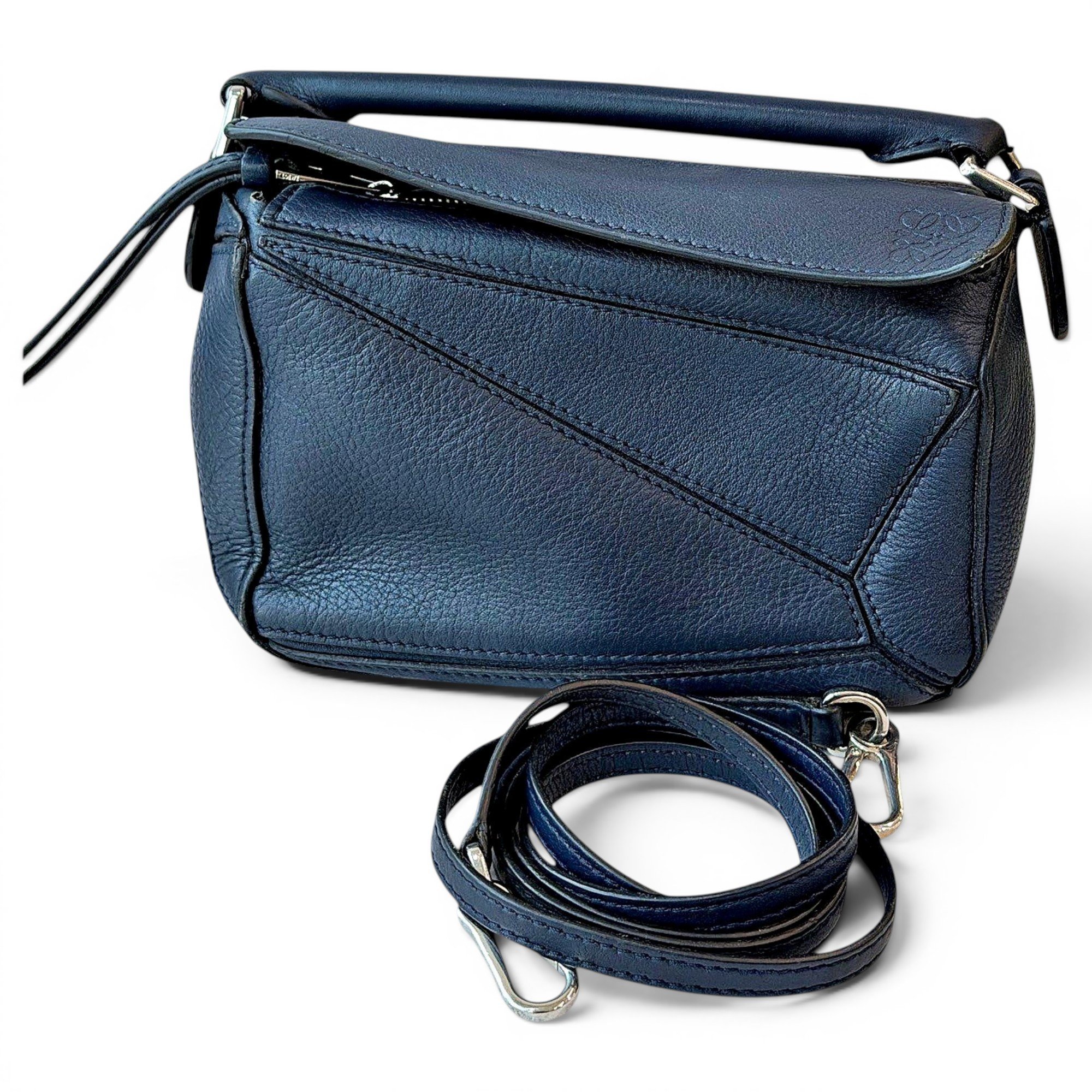 Puzzle leather handbag