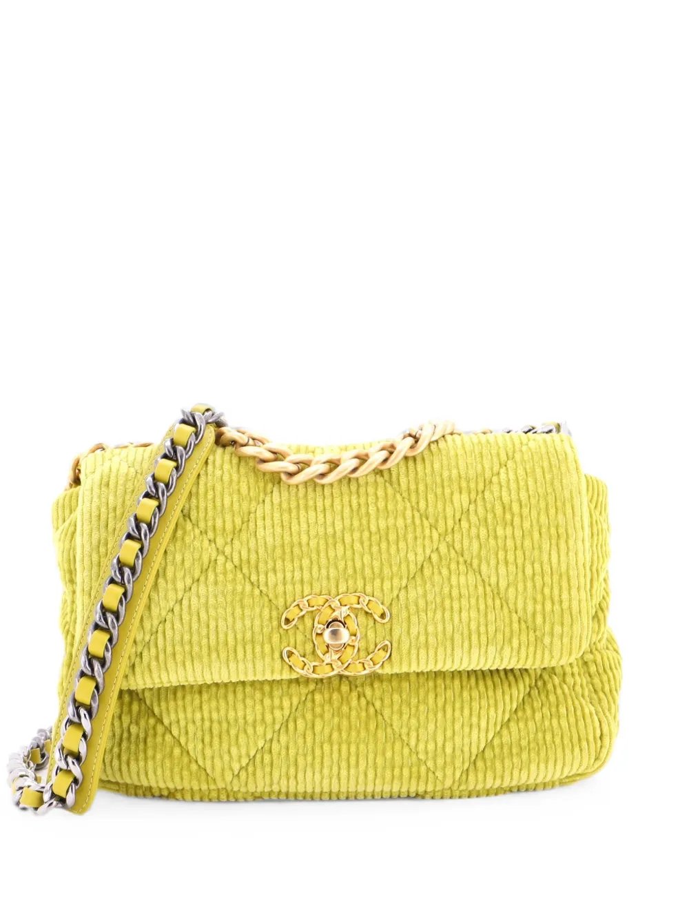 19 Flap Bag Quilted Corduroy Medium crossbody bag