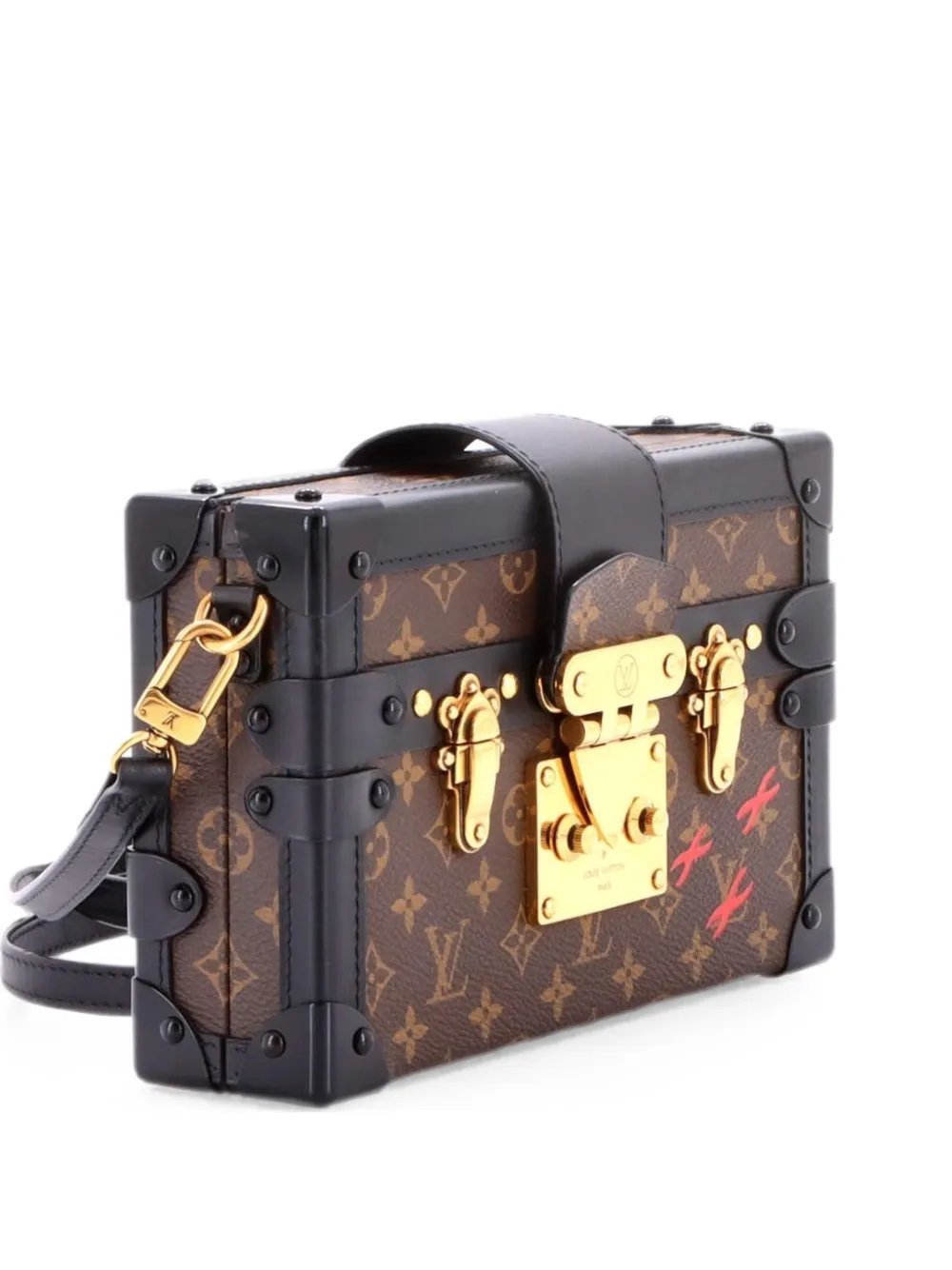 Louis Vuitton Petite Malle Handbag Monogram Canvas clutch bag