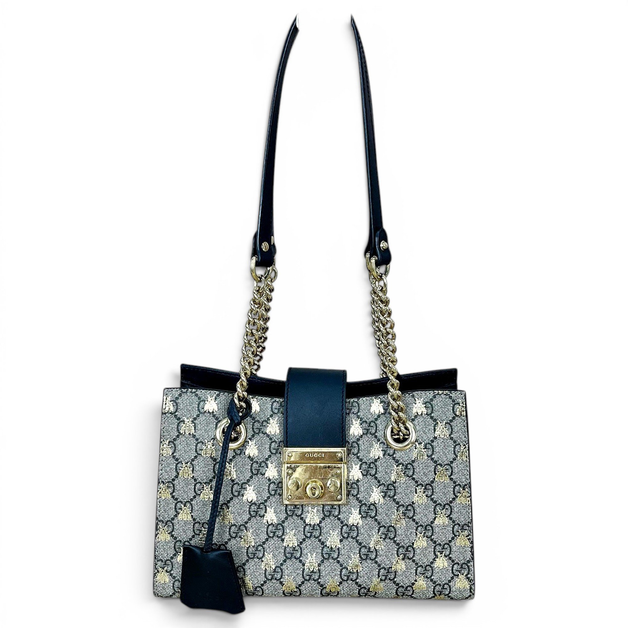Padlock leather handbag