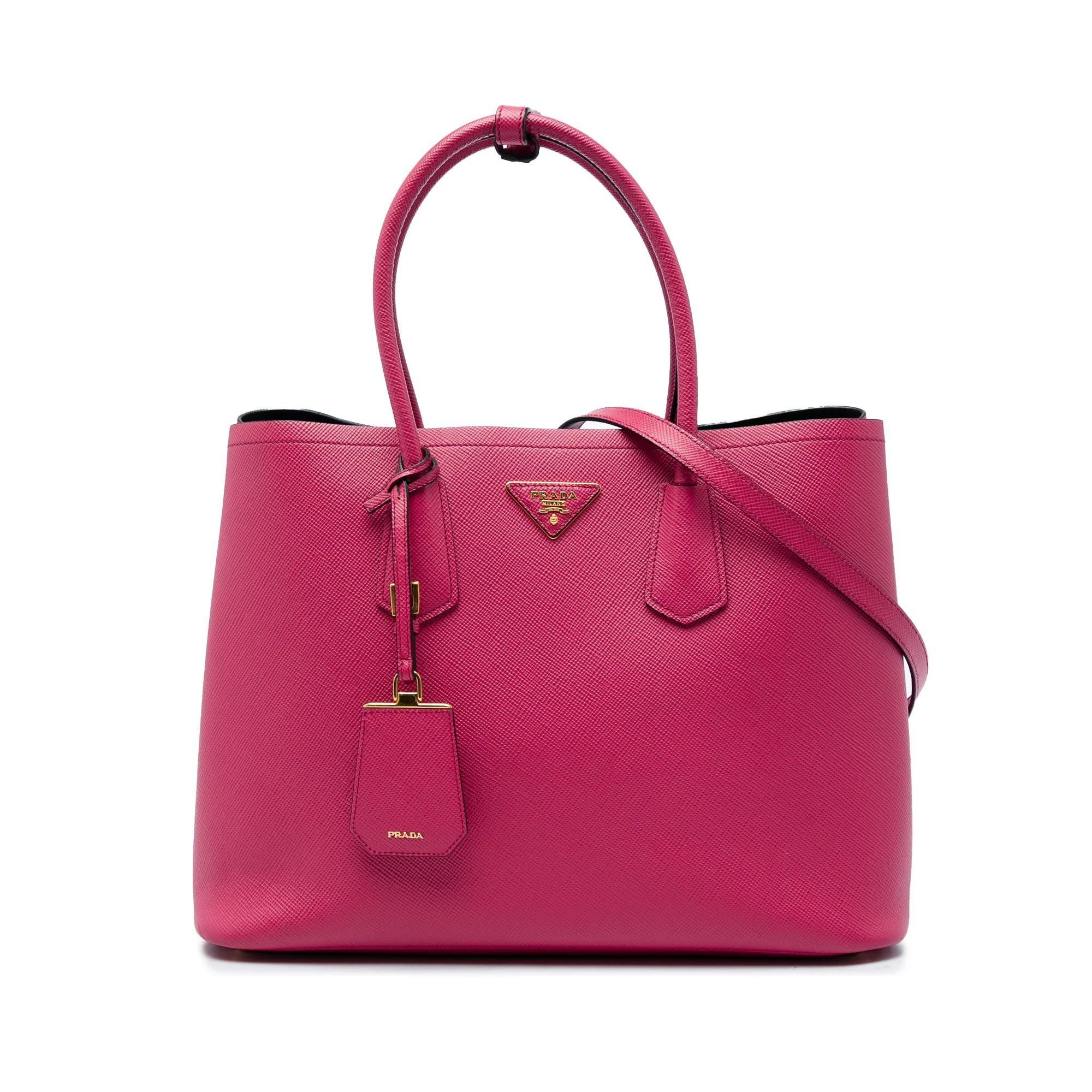Double leather handbag